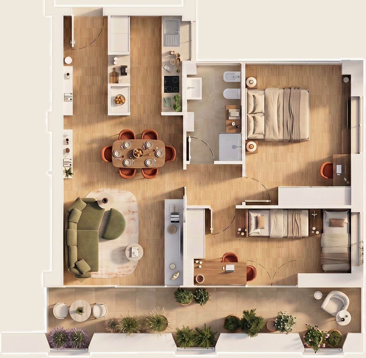 Planimetria arredata dell'interno C5