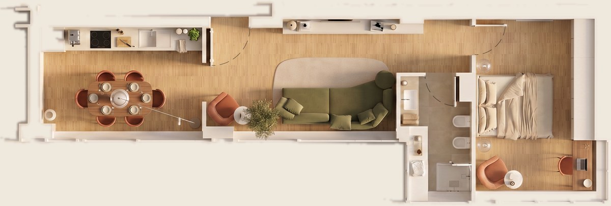 Planimetria arredata dell'interno C6
