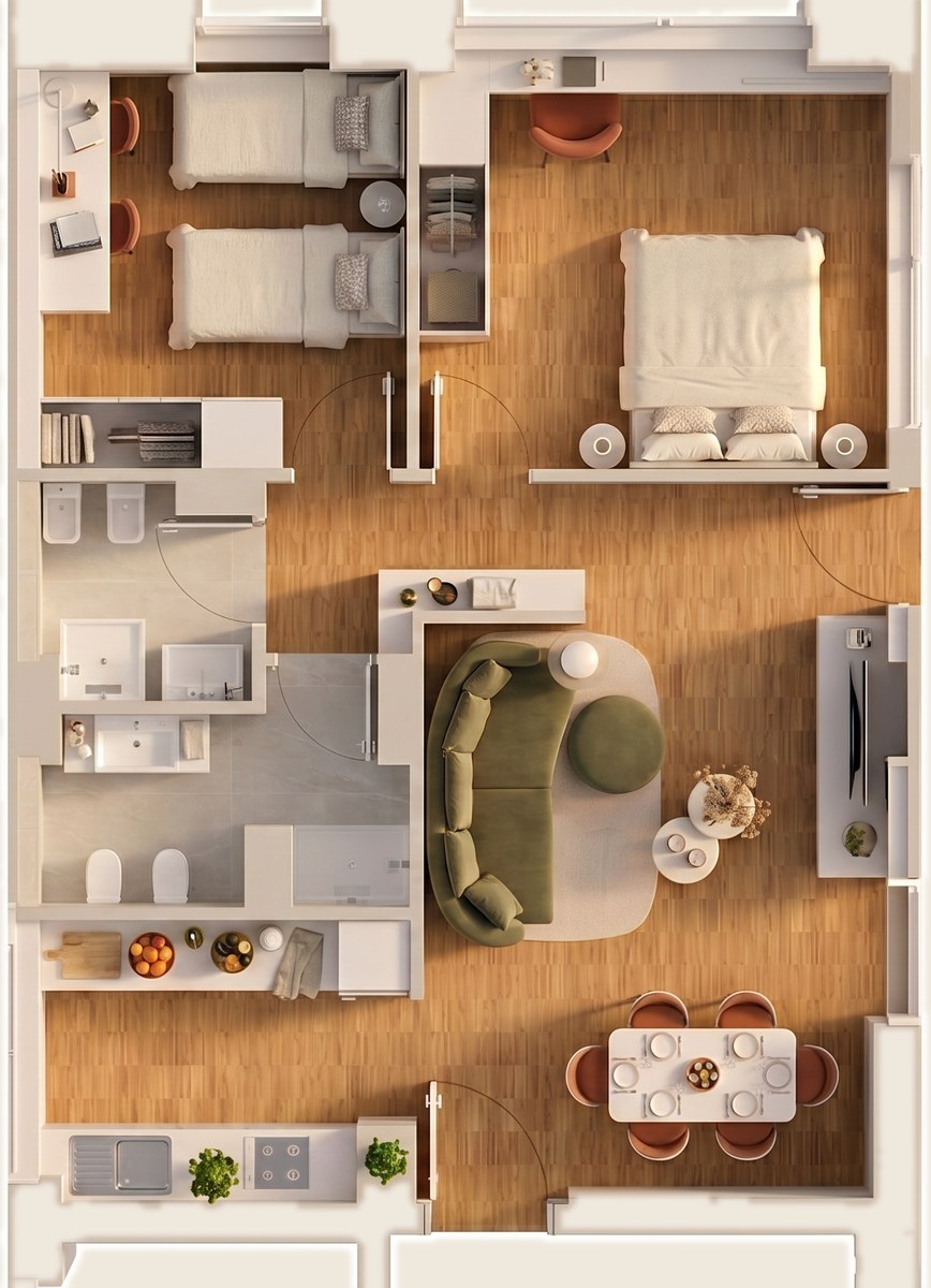 Planimetria arredata dell'interno C7