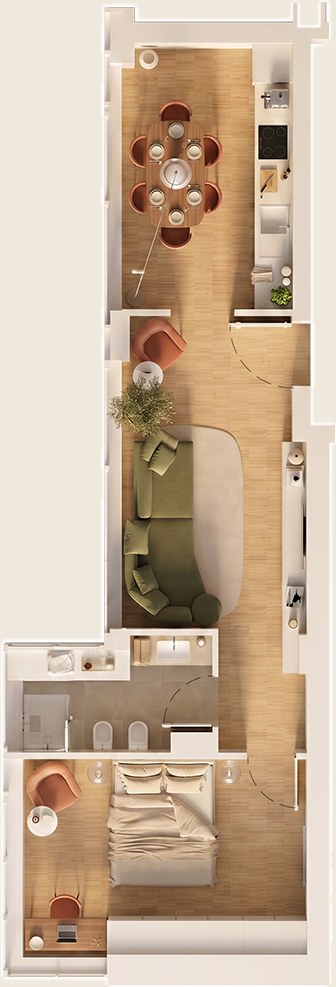 Planimetria arredata dell'interno C9
